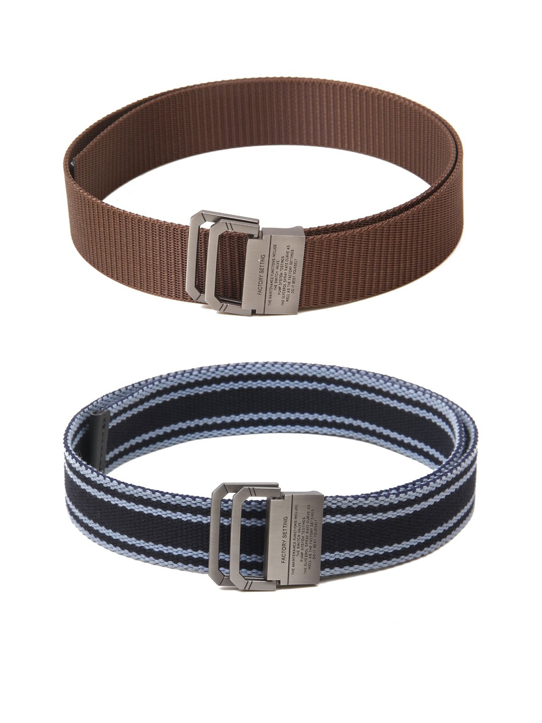 

Calvadoss Women Set of 2 Textured Belts, Brown