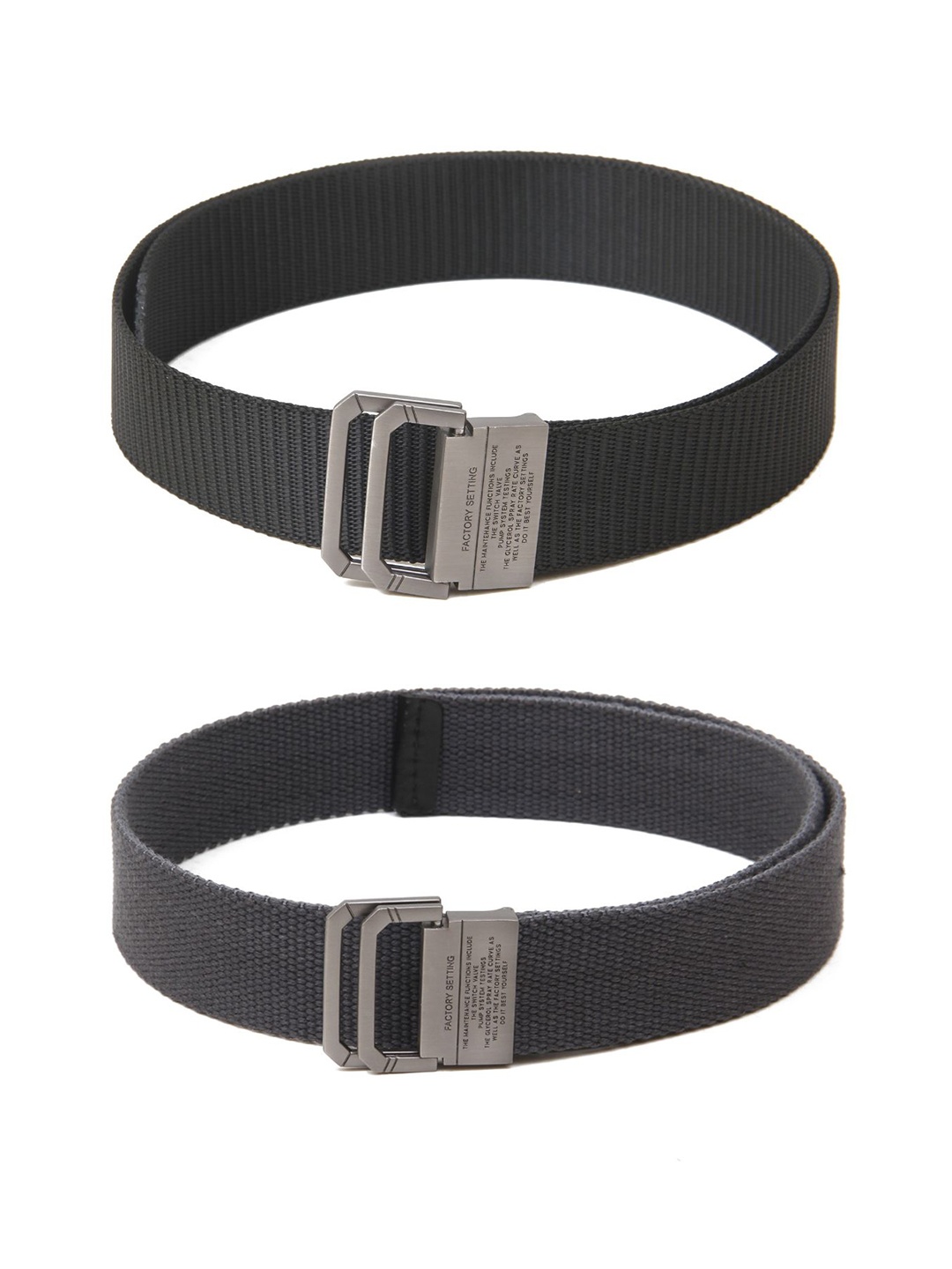 

Calvadoss Women Set Of 2 Textured Belt, Black