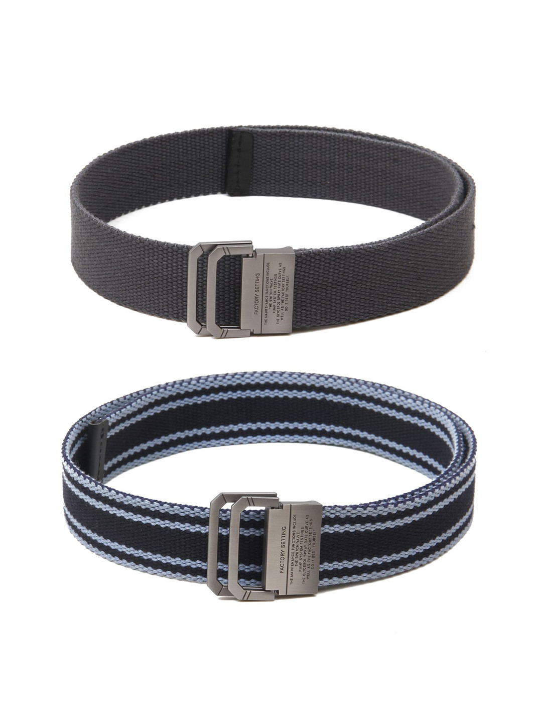 

Calvadoss Men Set Of 2 Textured Wide Belt, Grey