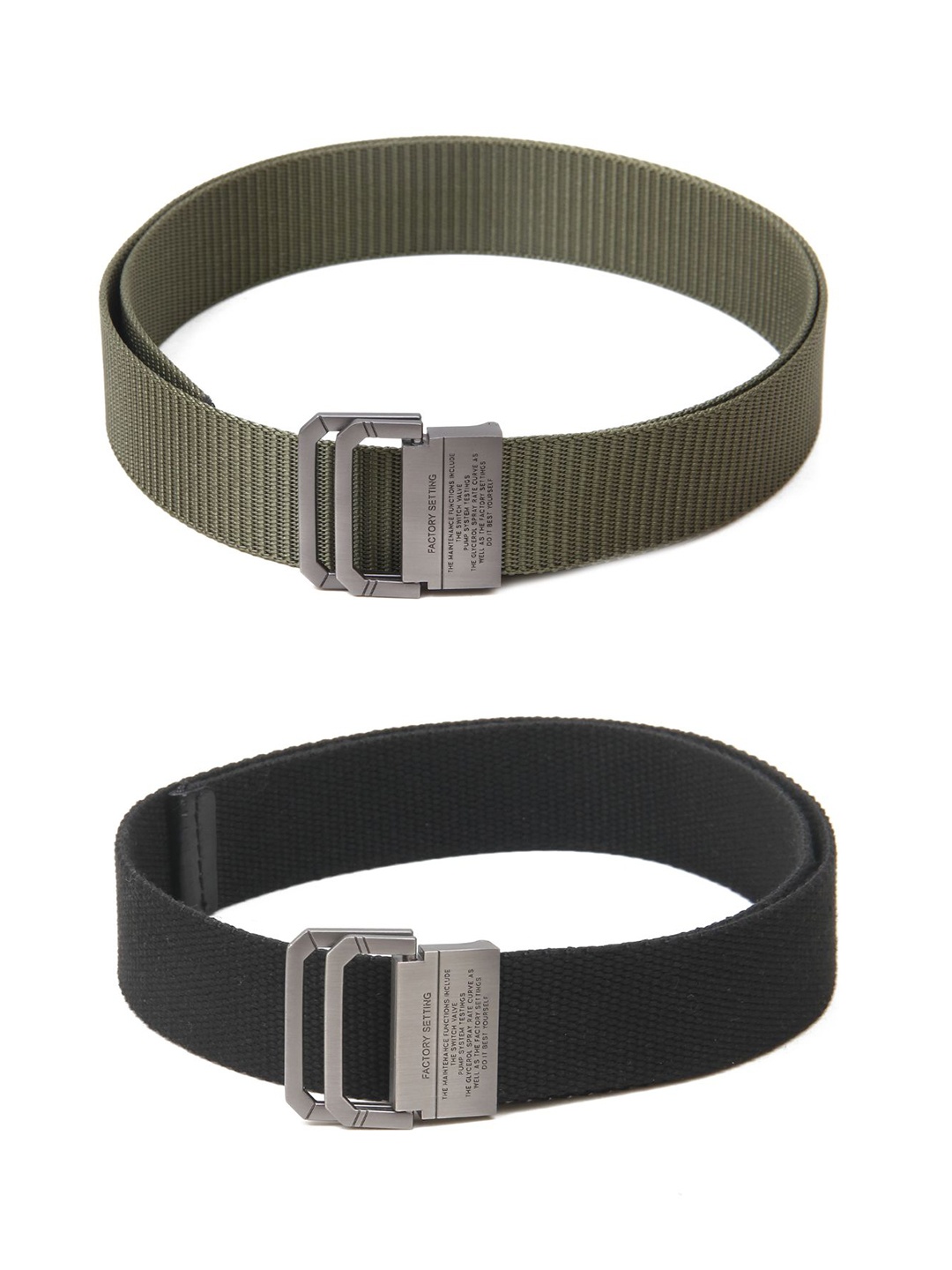 

Calvadoss Women Set of 2 Textured Belt, Green