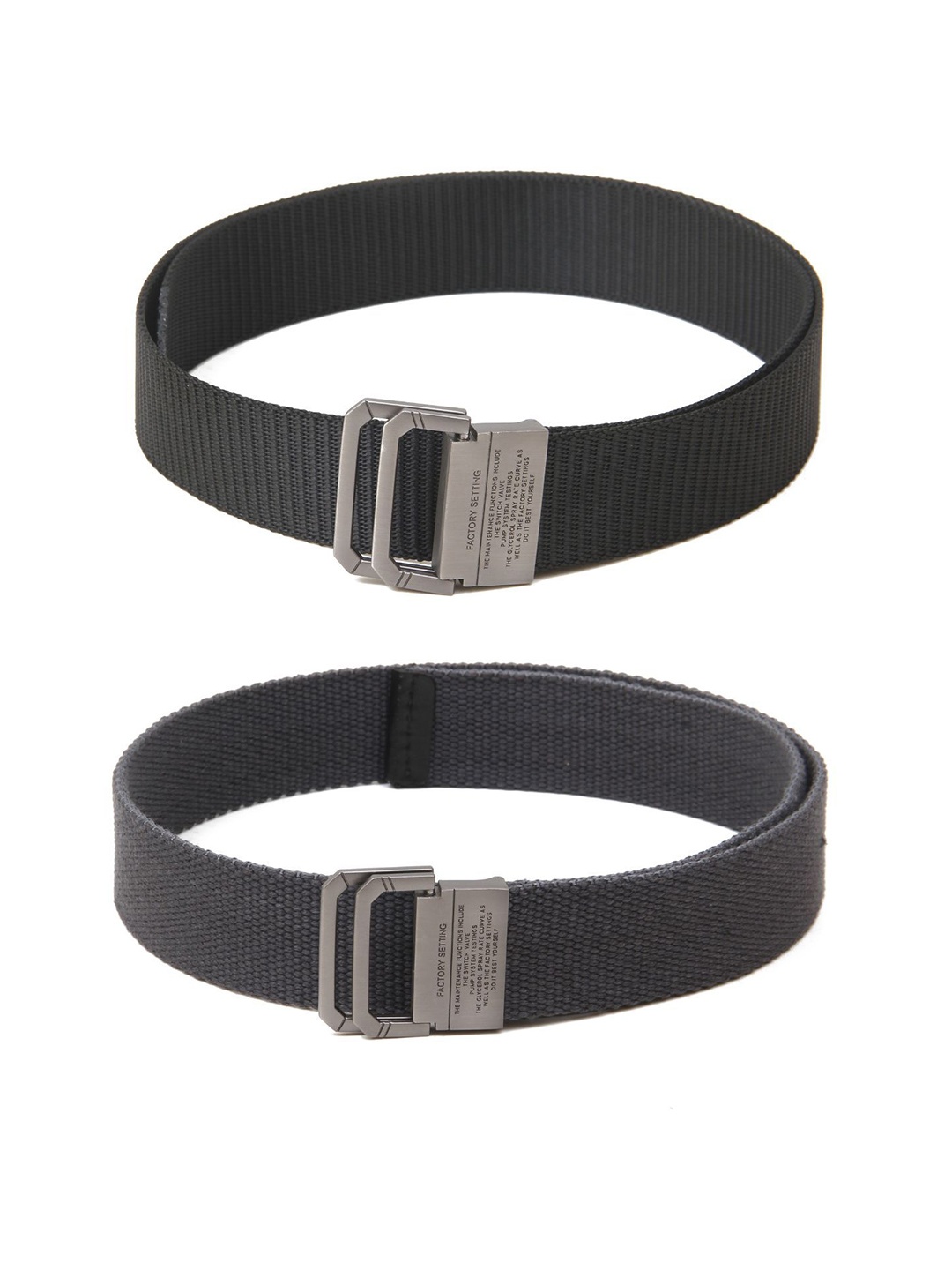 

Calvadoss Women Set of 2 Textured Belts, Black