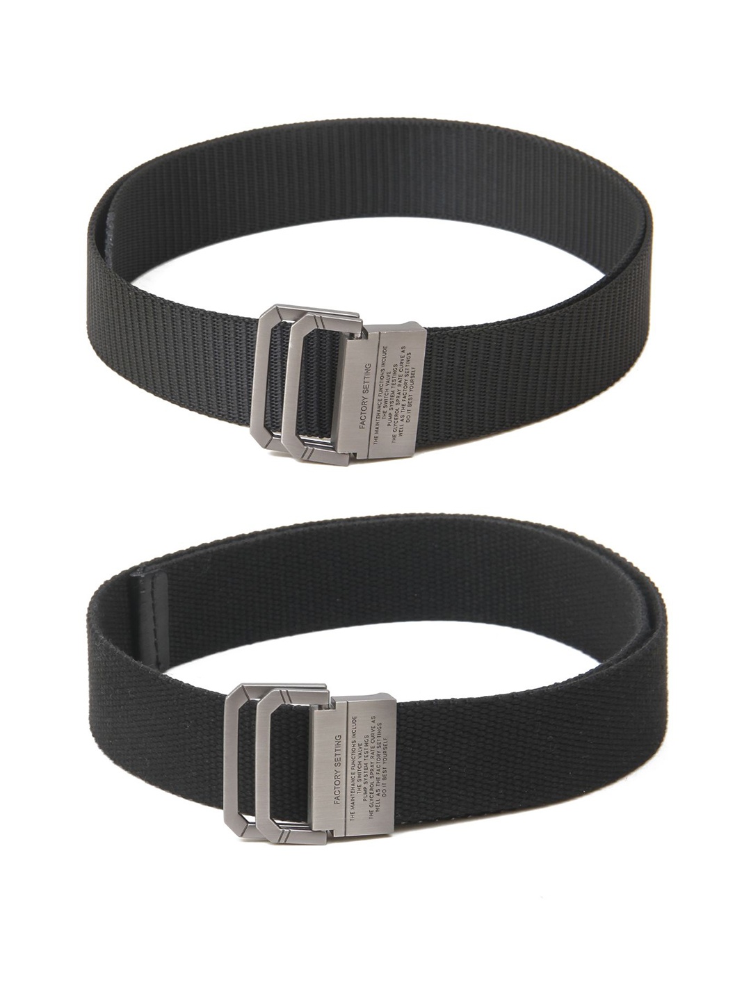 

Calvadoss Women Set Of 2 Textured Belt, Black