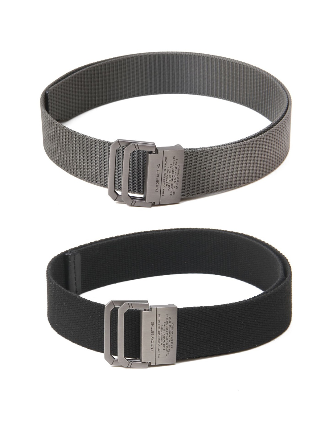 

Calvadoss Women Set of 2 Textured Belts, Grey