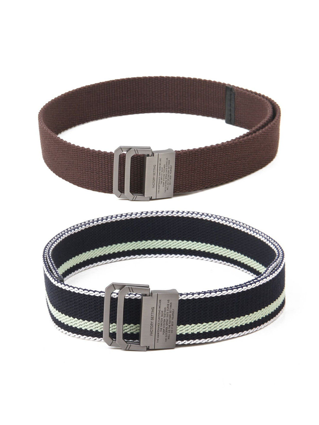 

Calvadoss Women Set of 2 Textured Belts, Brown