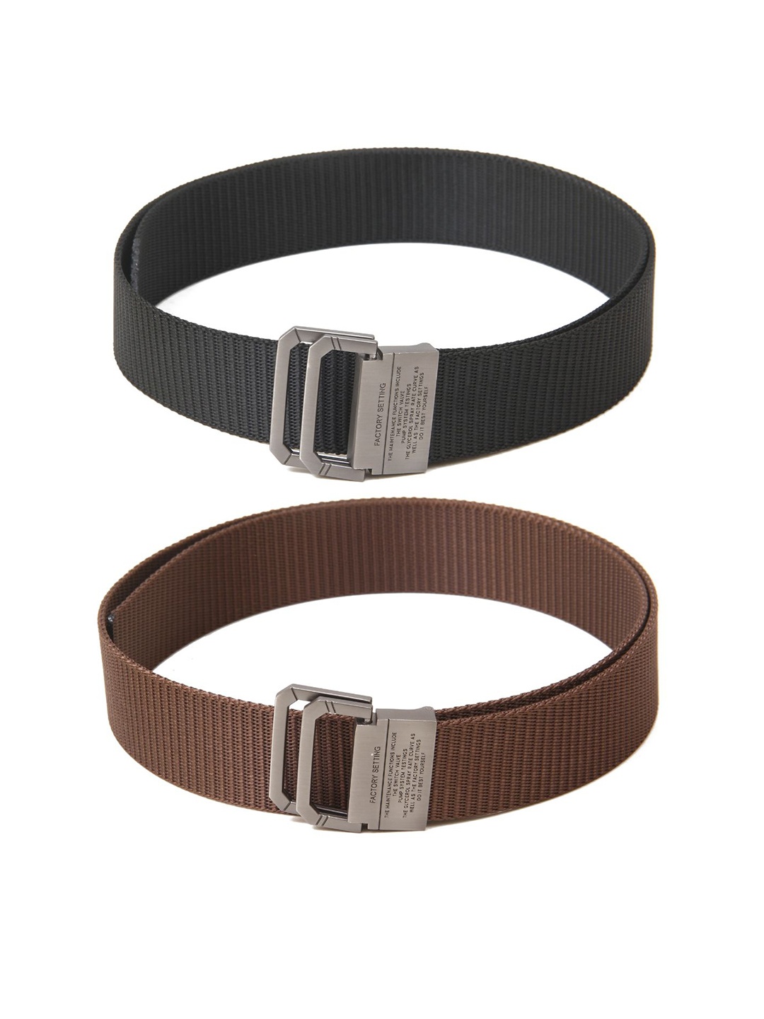 

Calvadoss Women Set Of 2 Textured Belt, Black