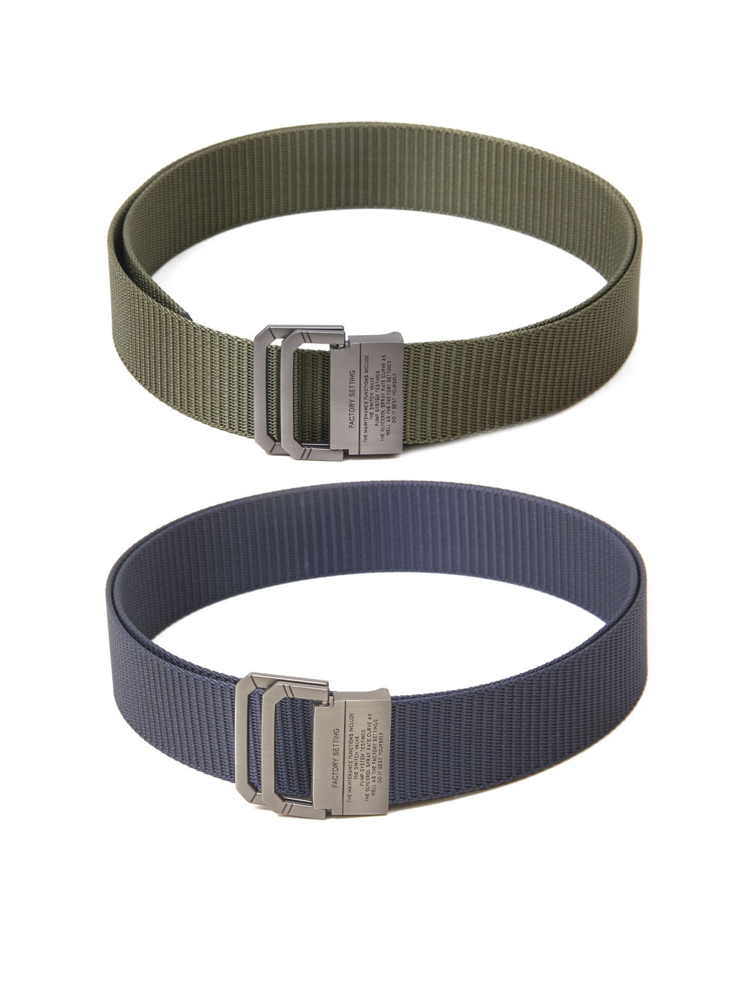

Calvadoss Men Set Of 2 Textured Wide Belt, Green