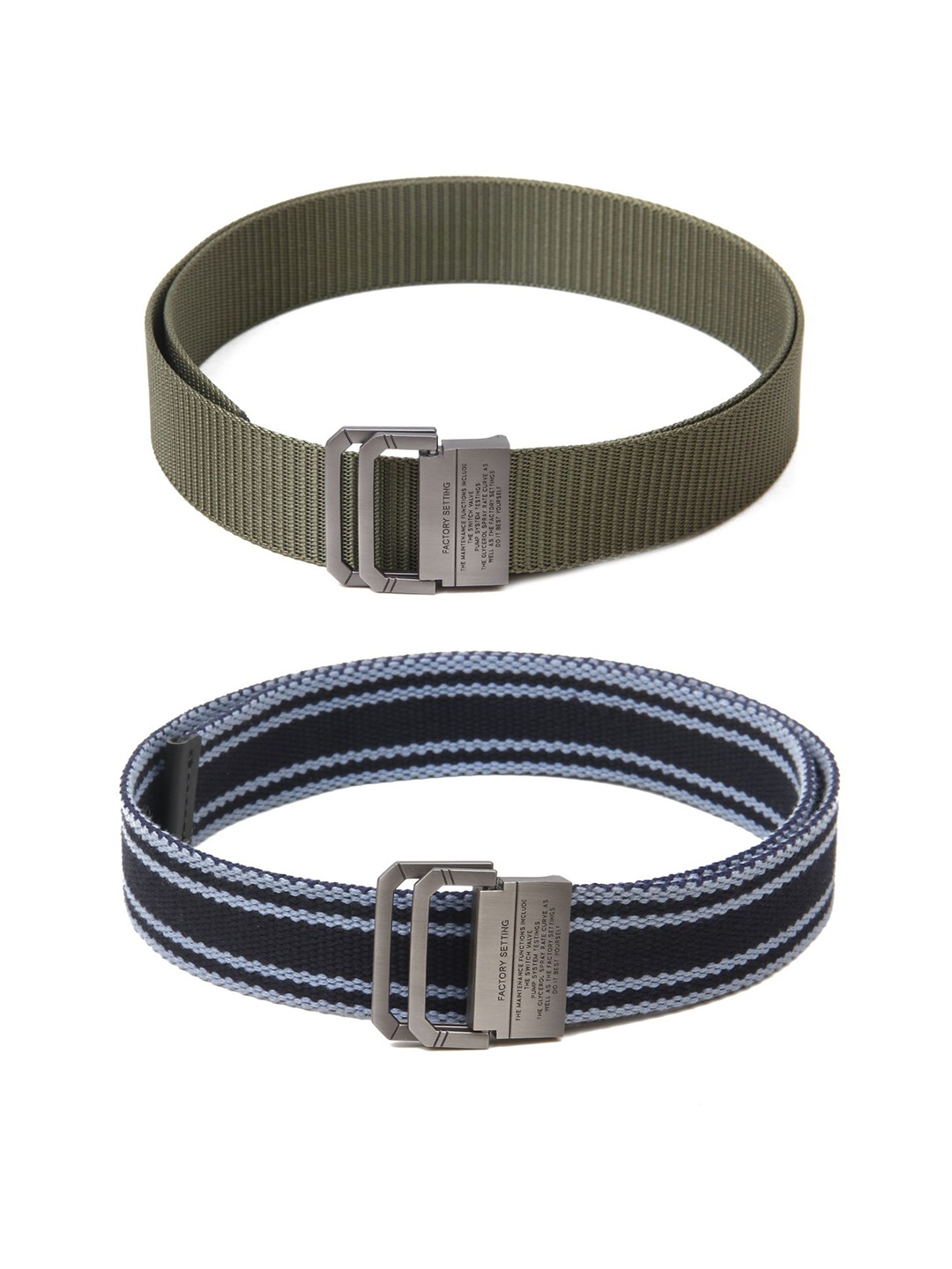 

Calvadoss Women Set of 2 Textured Belts, Green
