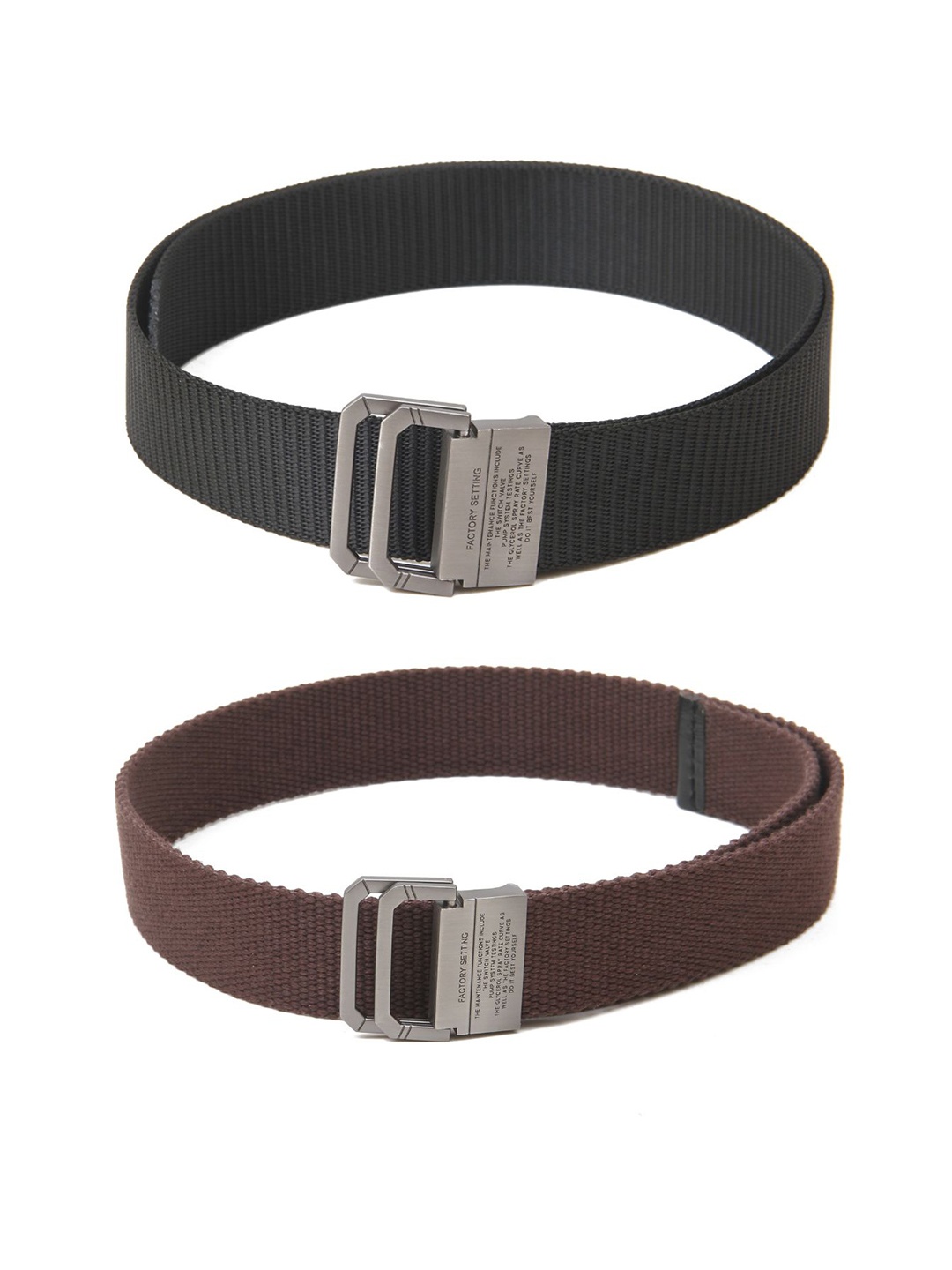 

Calvadoss Women Set of 2 Textured Belts, Black