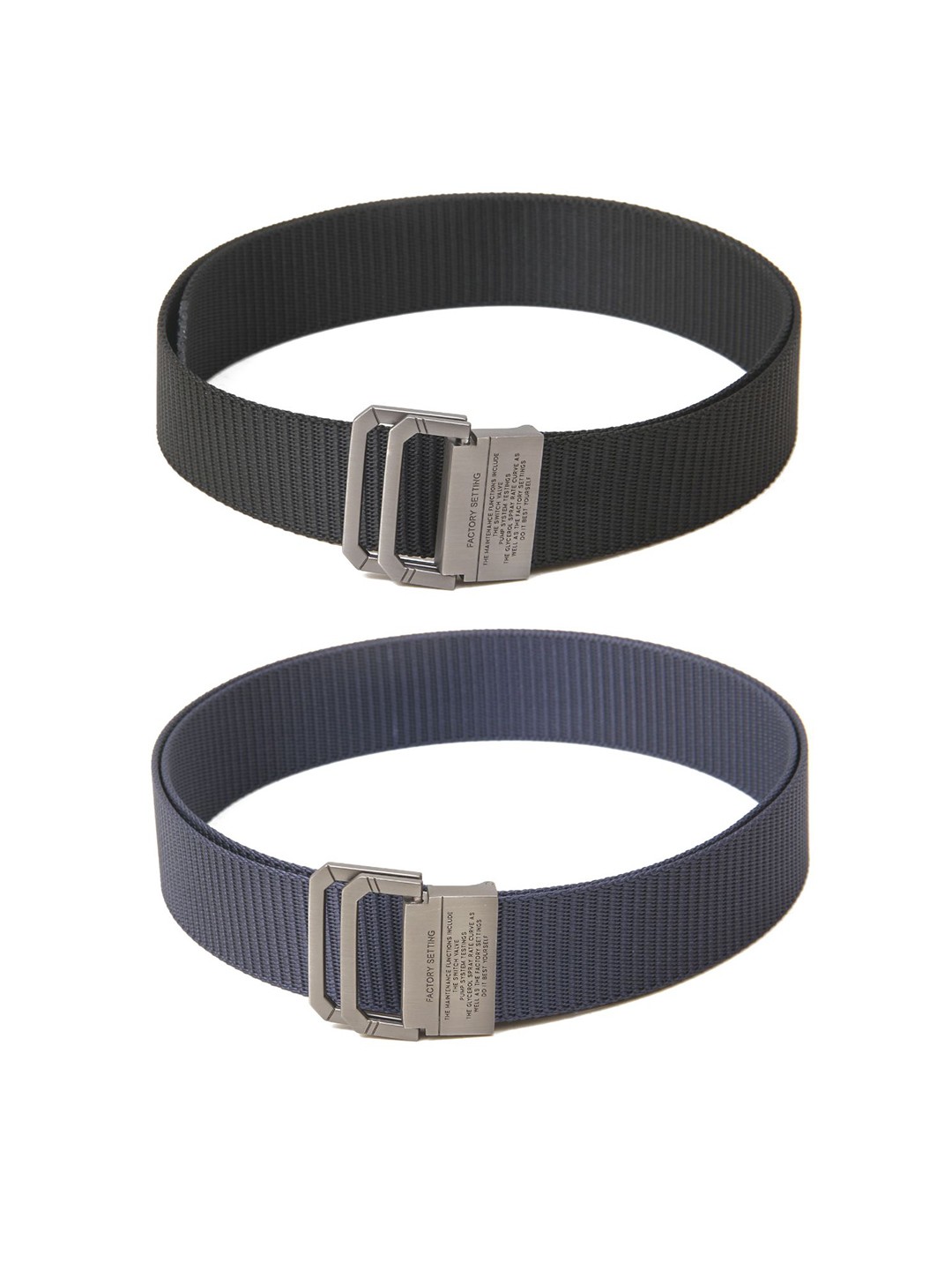 

Calvadoss Women Set of 2 Textured Belts, Black
