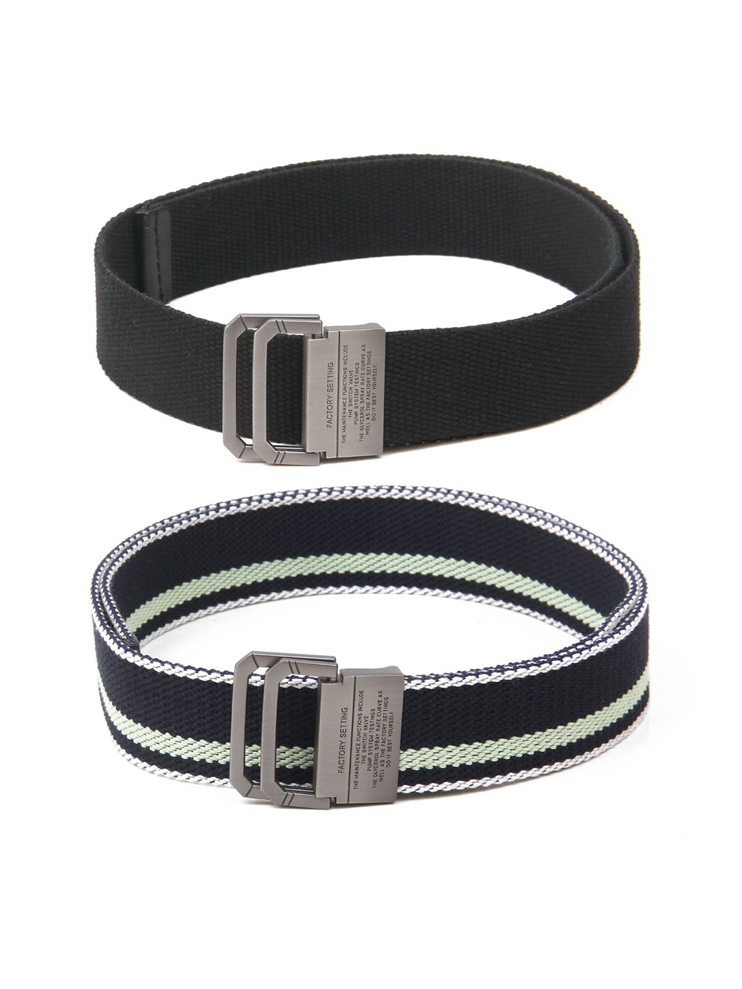 

Calvadoss Women Set Of 2 Textured Wide Belt, Black