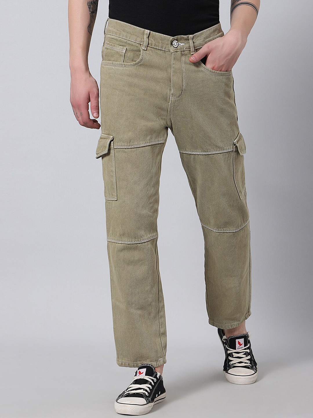 

ARBIA FUNKI Men Mid Rise Jeans, Beige