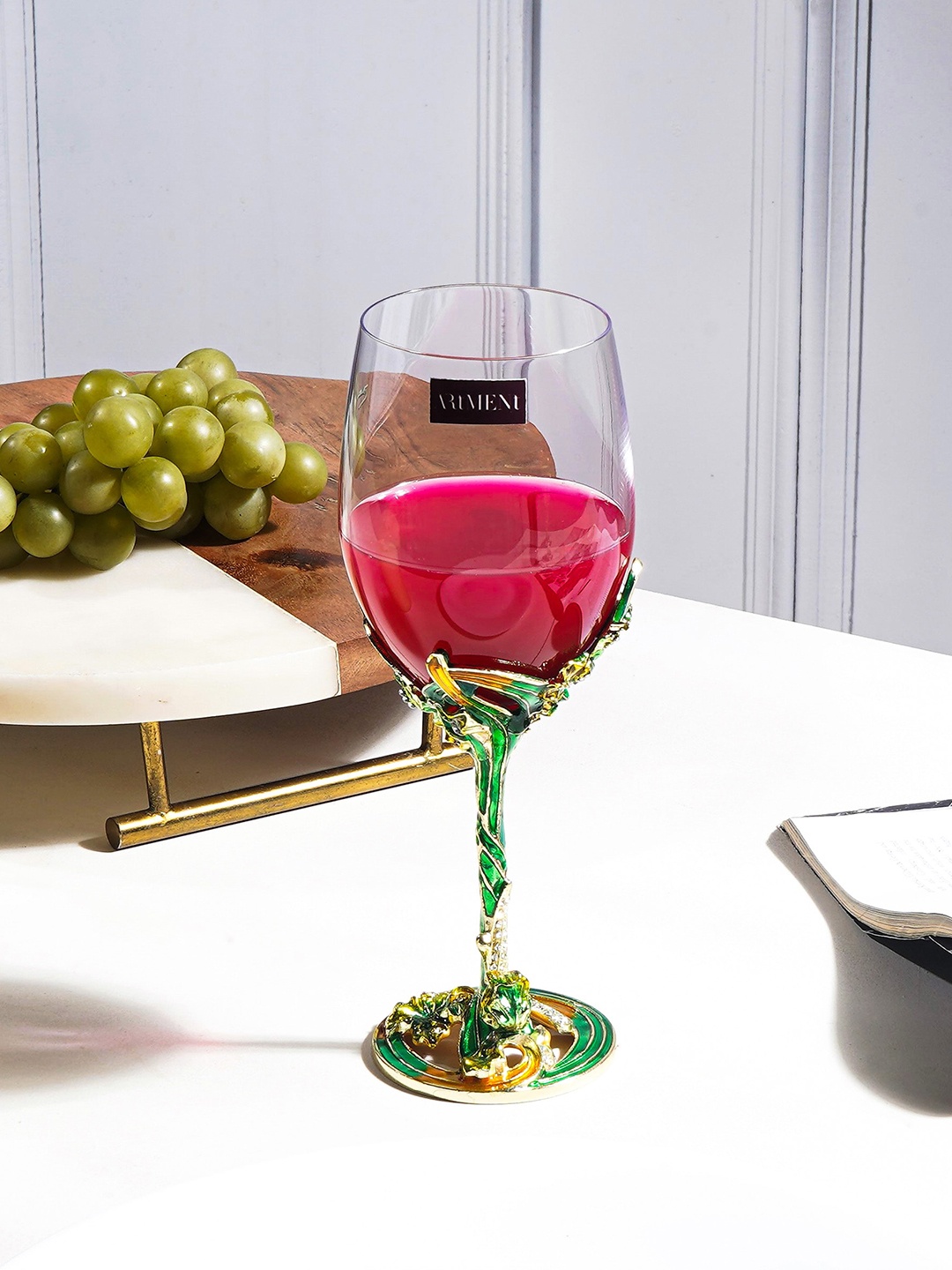 

THE ARTMENT 2Pcs Green Wine Glasses 350ml
