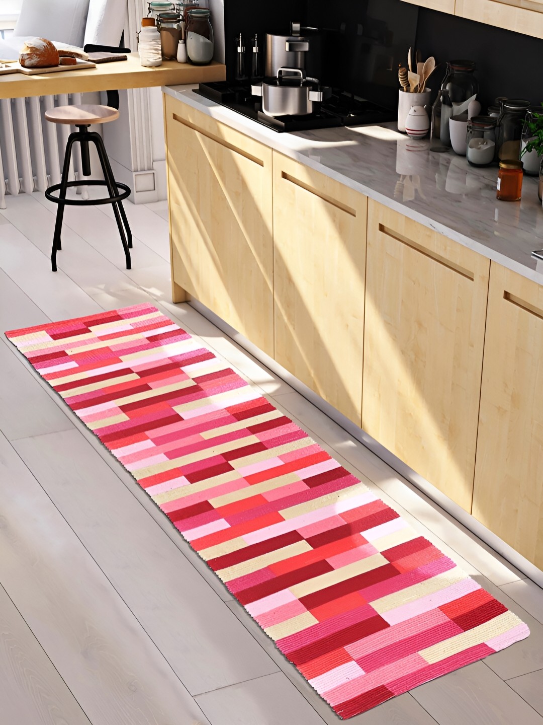 

Saral Home Pink Printed Anti-Skid Cotton Floor Runner