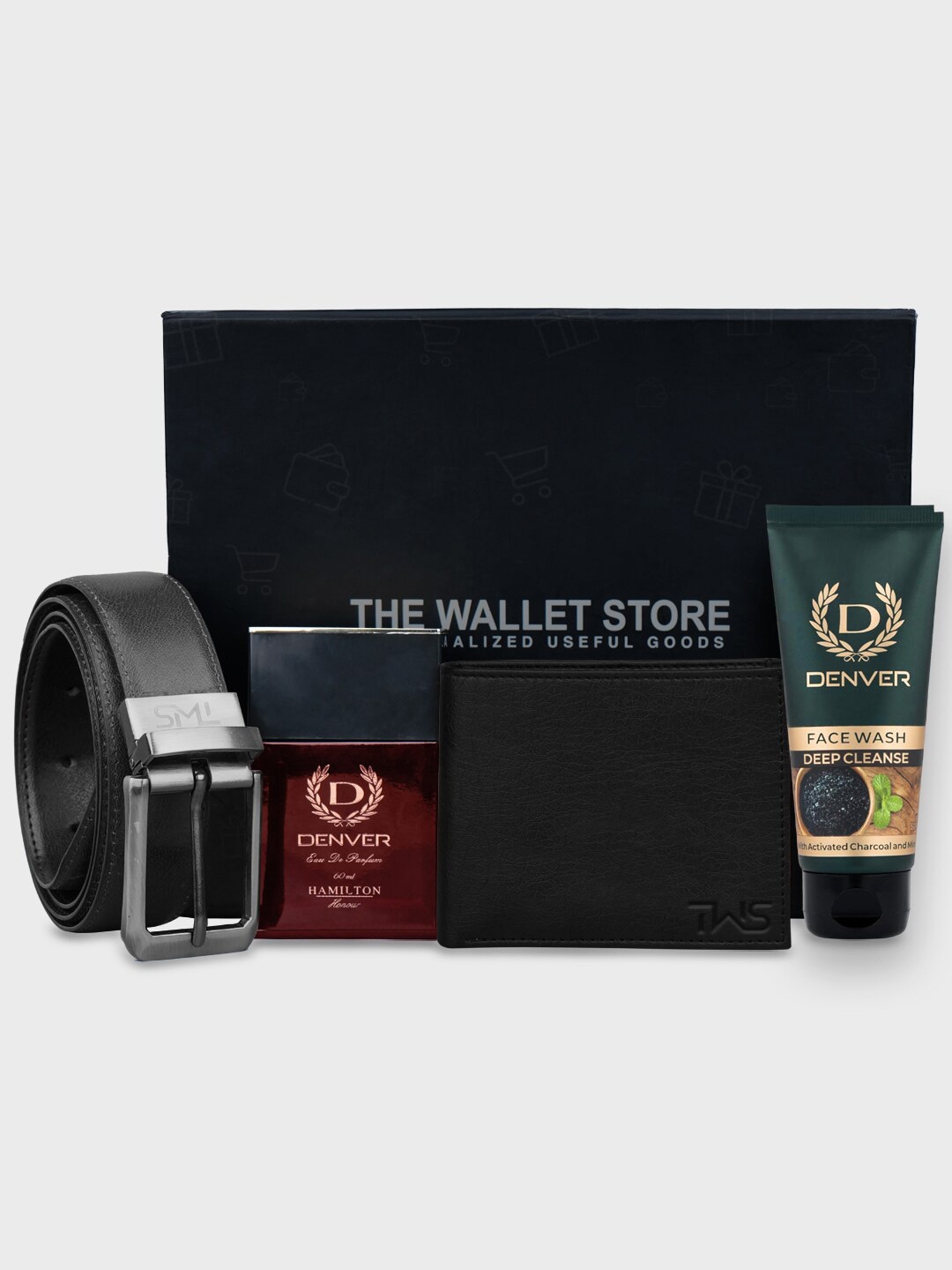 

The Wallet Store Men Accessory Gift Set of, Black