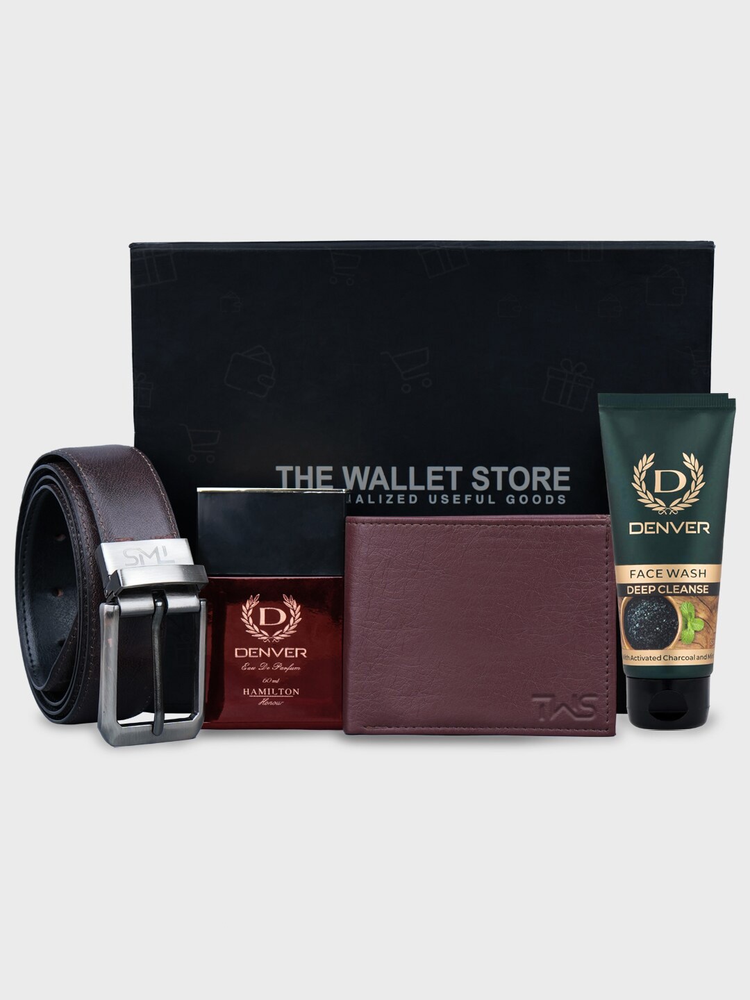 

The Wallet Store Men Accessory Gift Set, Brown