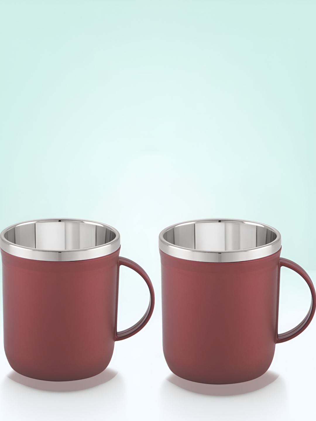 

MAGNUS Maroon 2 Pieces Matte Mugs 300 ml