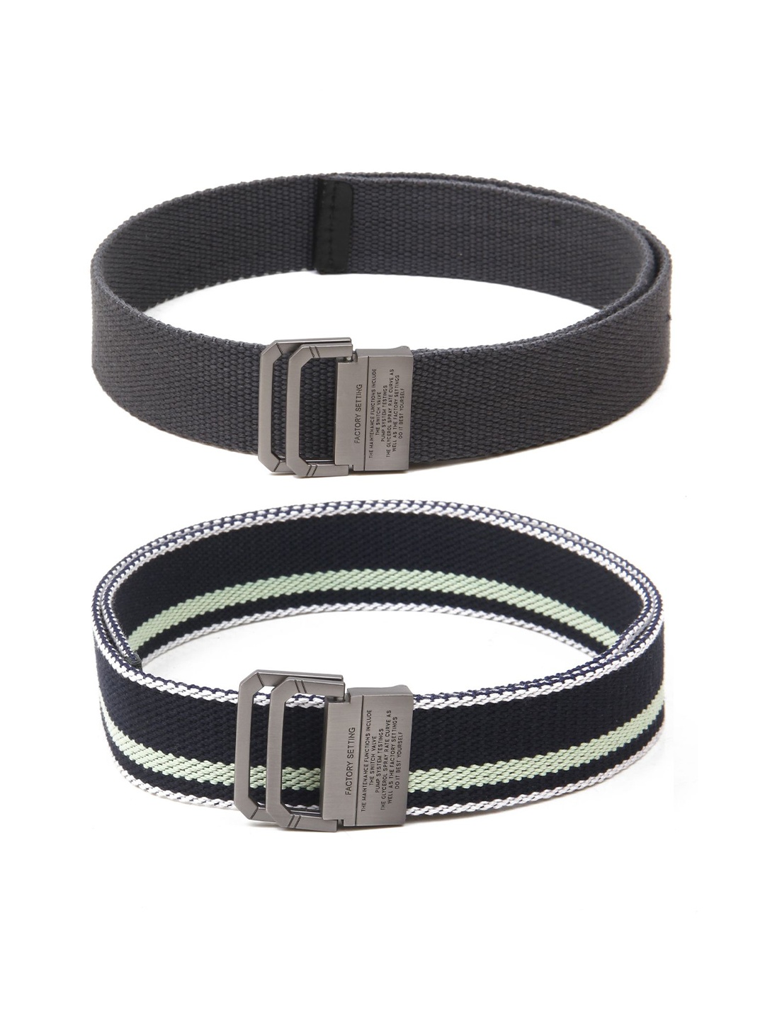 

Calvadoss Boys Set Of 2 Textured Canvas Belts, Grey