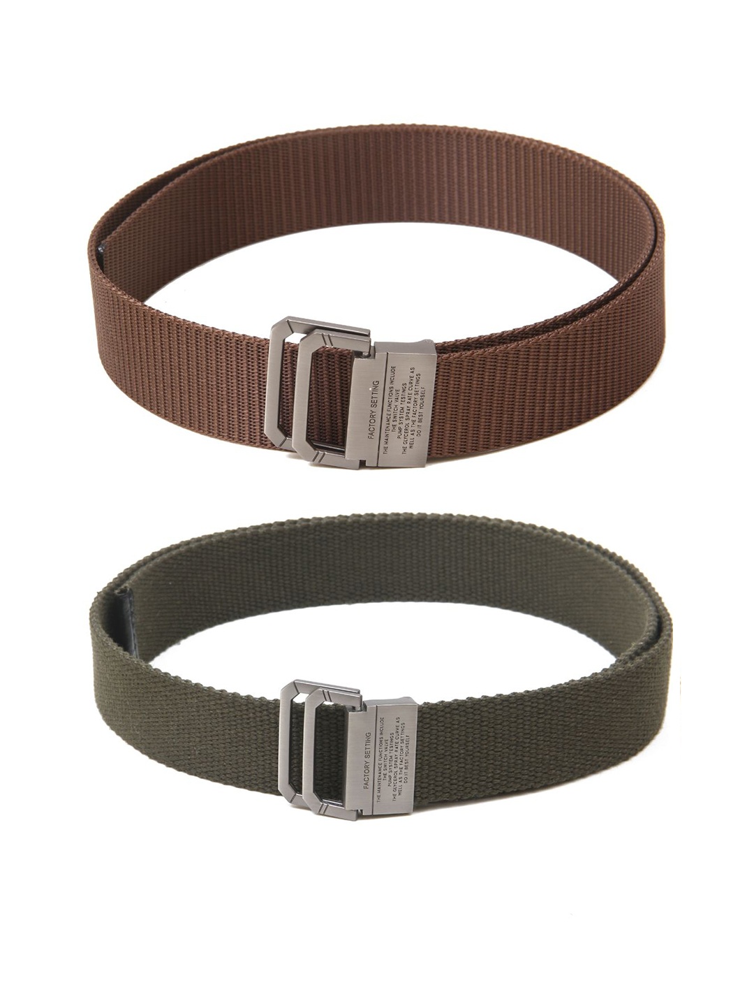 

Calvadoss Boys Set Of 2 Textured Canvas Belts, Brown