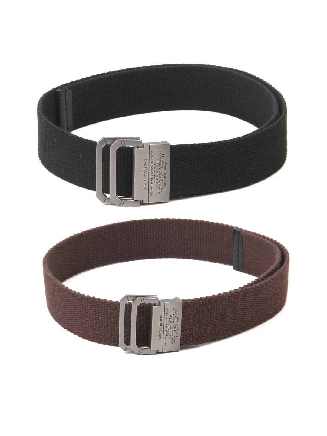 

Calvadoss Boys Set Of 2 Textured Canvas Belts, Black