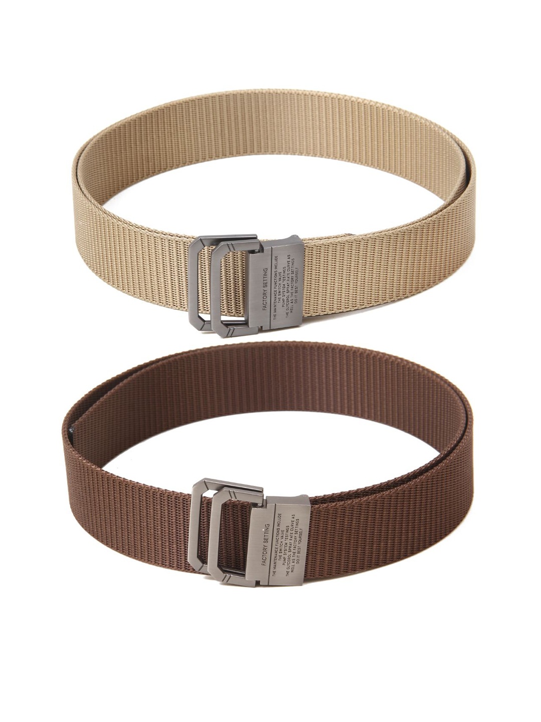 

Calvadoss Boys Set Of 2 Textured Canvas Belts, Beige