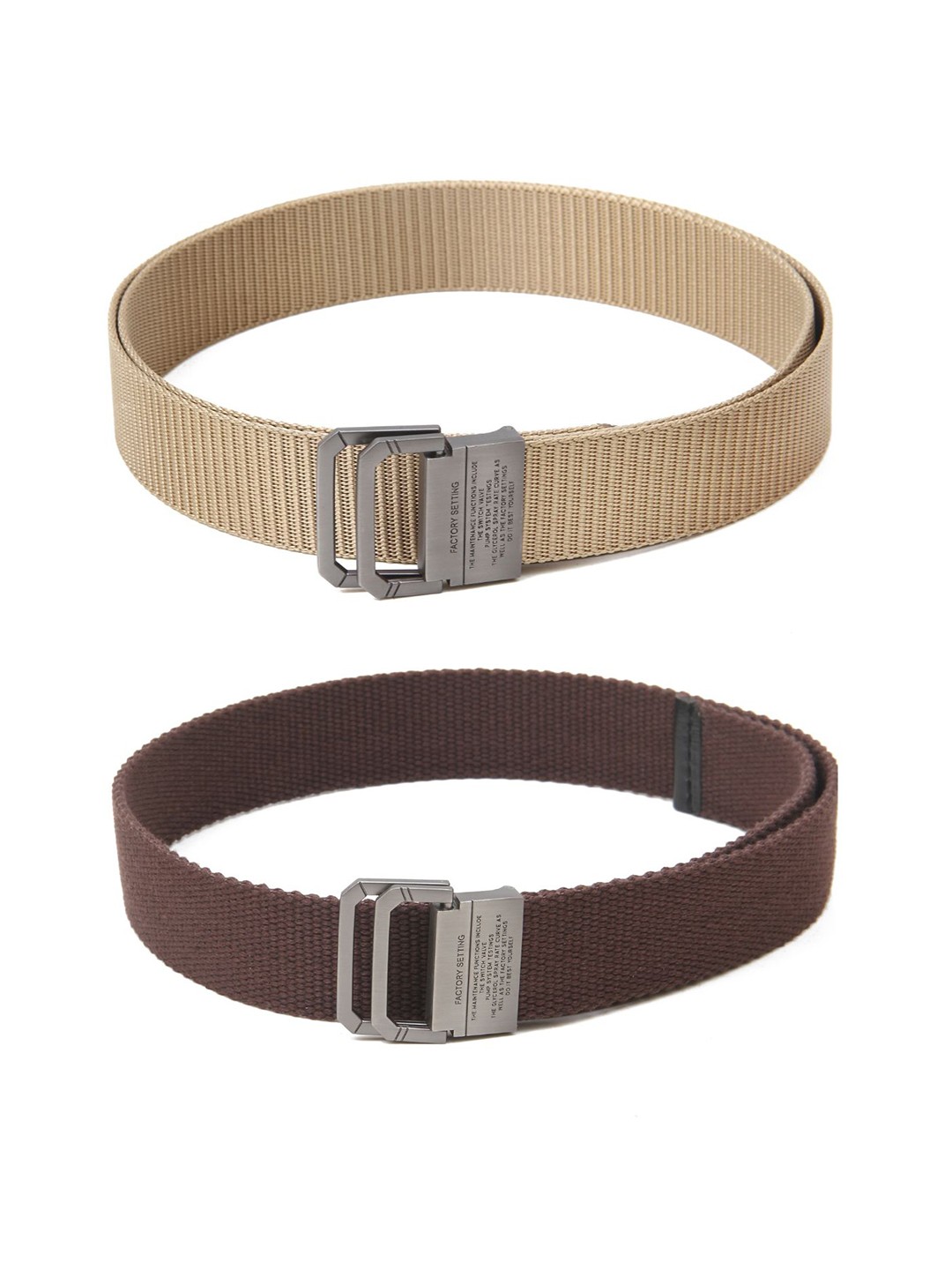 

Calvadoss Boys Set Of 2 Textured Canvas Belts, Beige