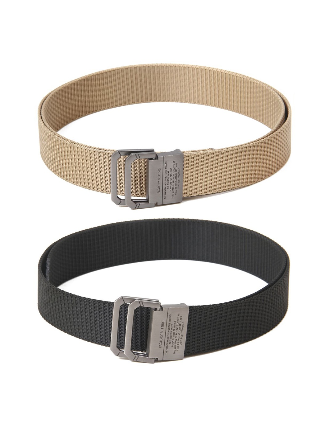 

Calvadoss Boys Set Of 2 Textured Belts, Beige