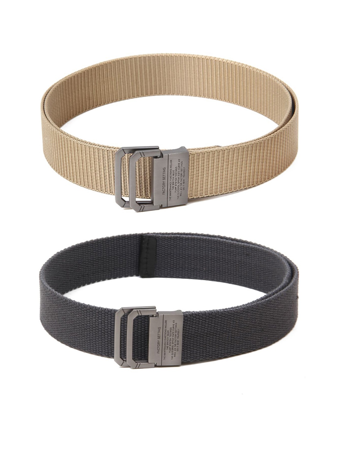 

Calvadoss Boys Set Of 2 Textured Canvas Belts, Beige
