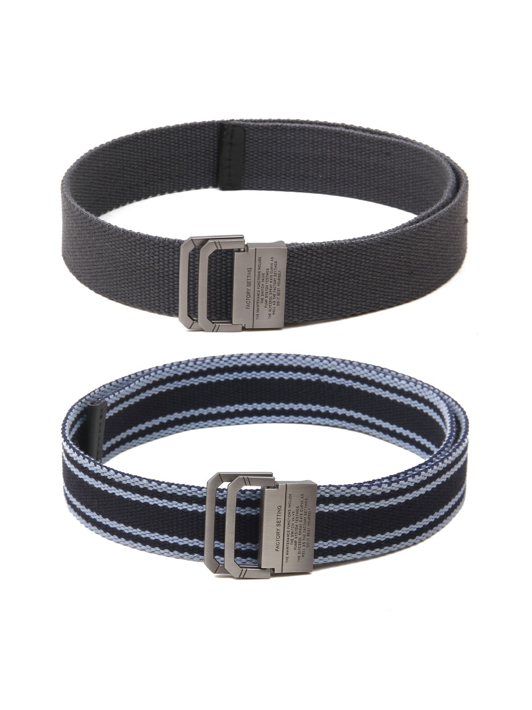 

Calvadoss Boys Set Of 2 Textured Canvas Belts, Grey
