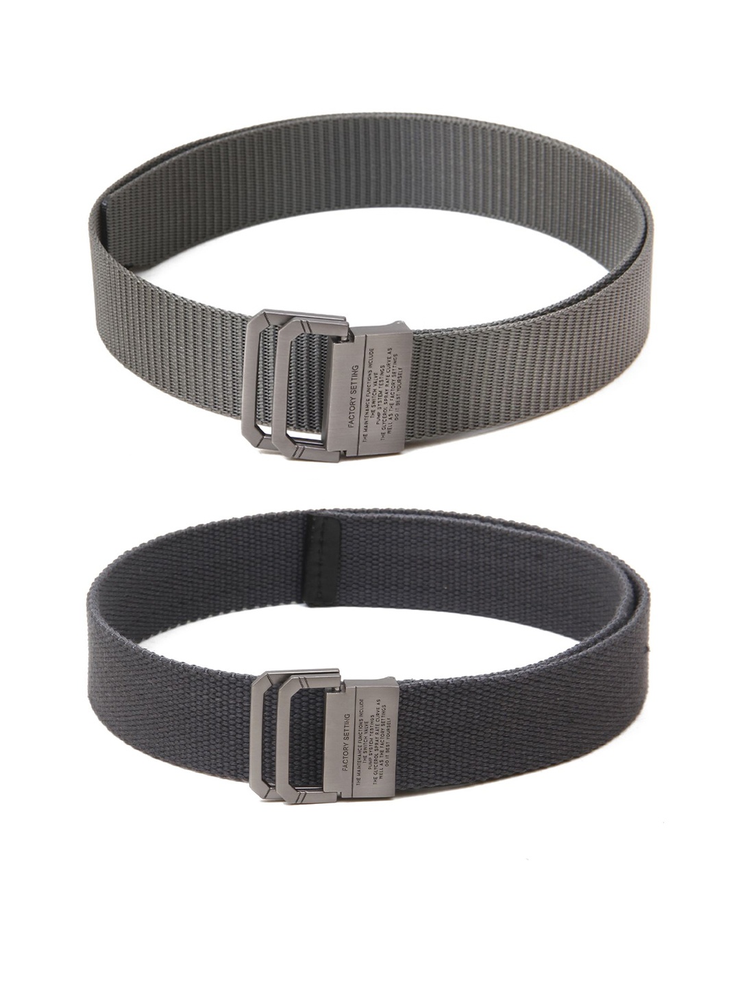 

Calvadoss Boys Set Of 2 Textured Belts, Grey