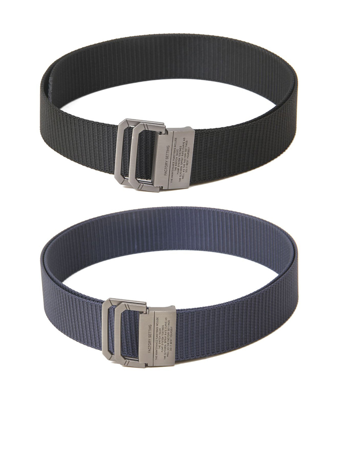 

Calvadoss Boys Set Of 2 Textured Belts, Black
