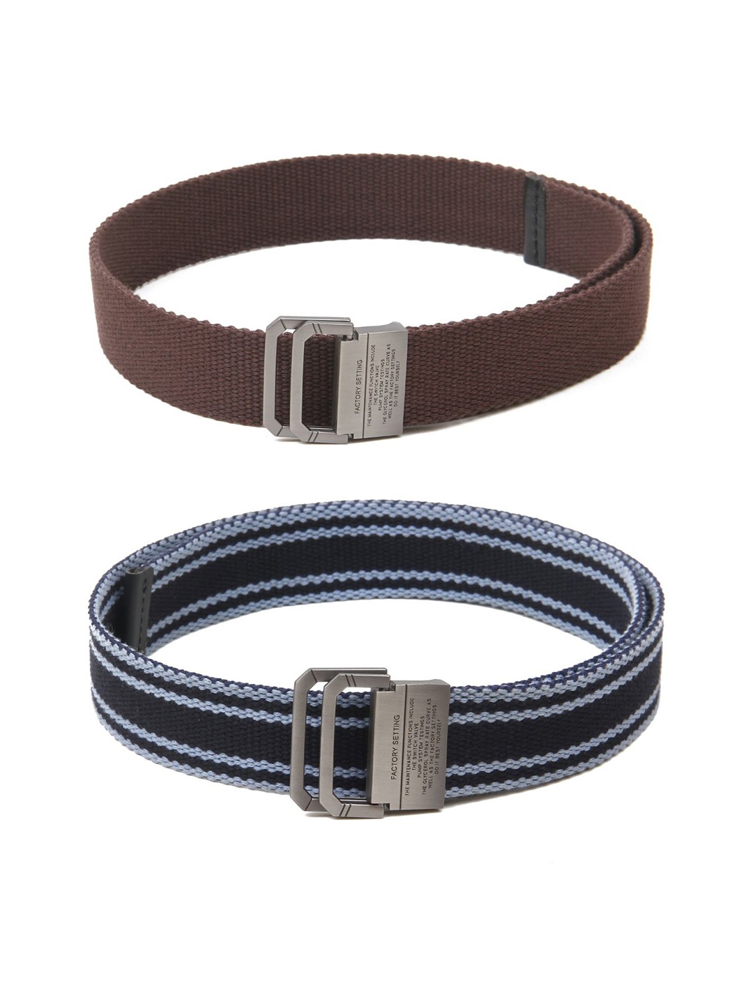 

Calvadoss Boys Set Of 2 Textured Belts, Brown