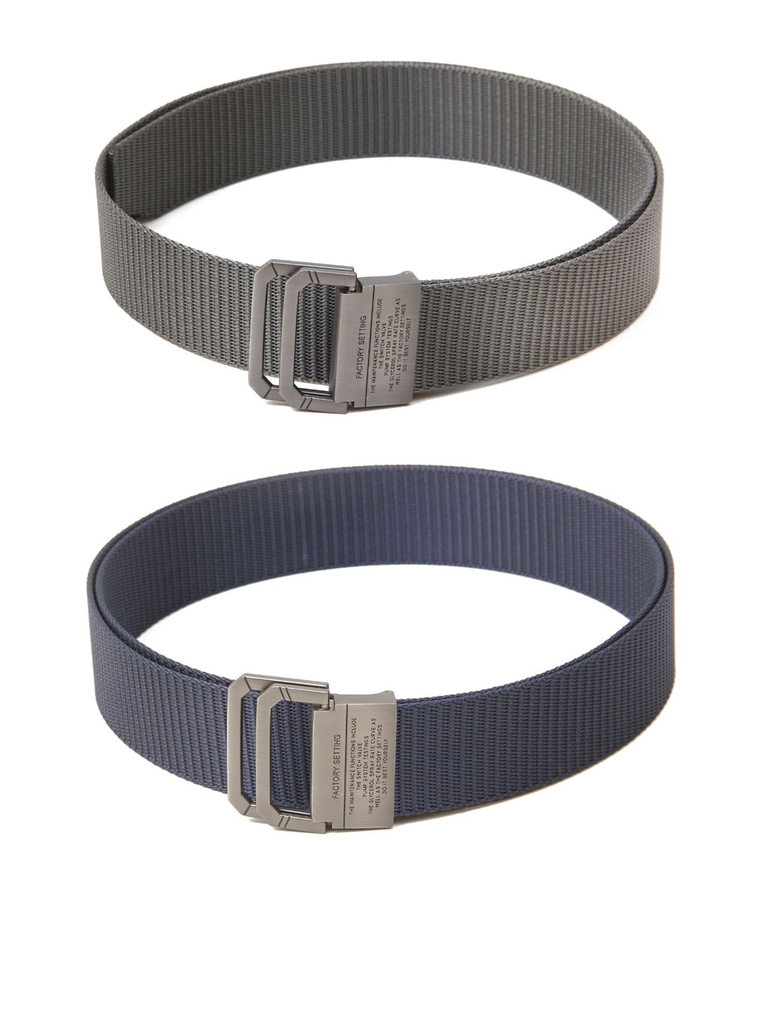 

Calvadoss Boys Set Of 2 Textured Belts, Grey