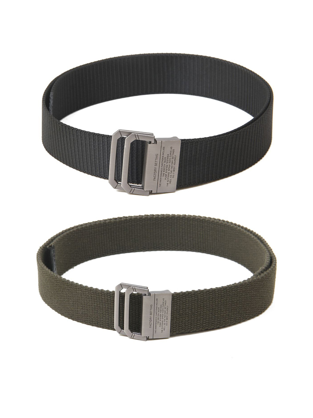 

Calvadoss Boys Set Of 2 Textured Belts, Black