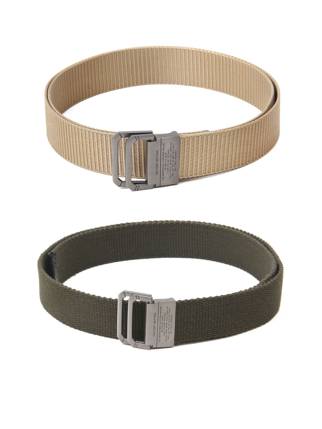 

Calvadoss Boys Set Of 2 Textured Canvas Belts, Beige