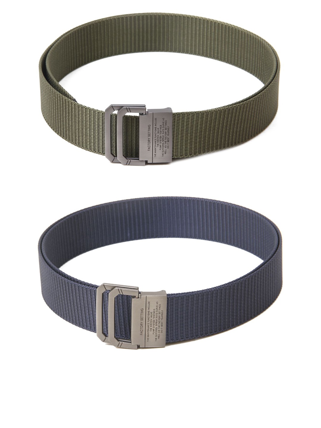 

Calvadoss Boys Textured Set Of 2 Belts, Green