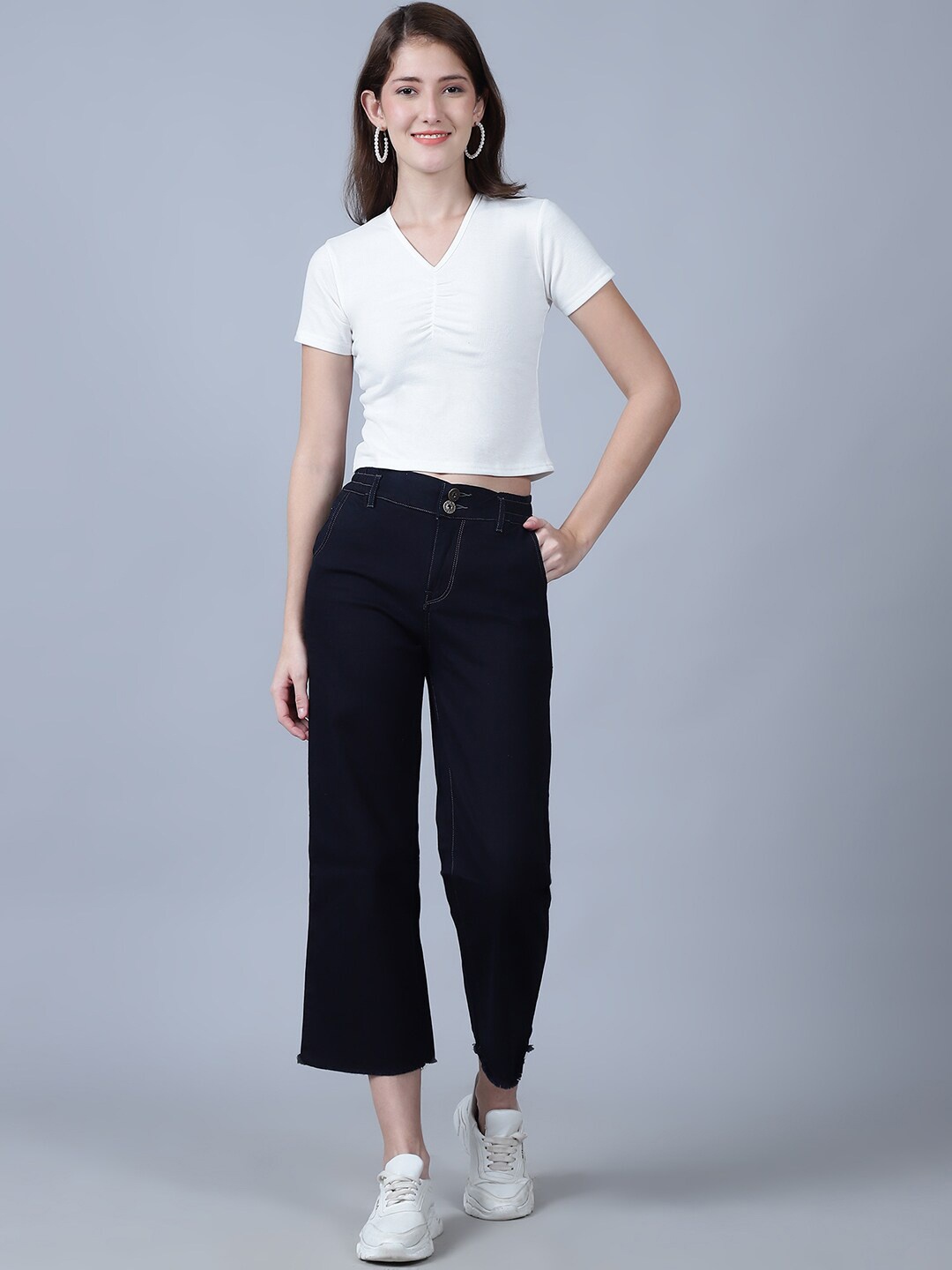 

urSense V-Neck Pure Cotton V-Neck Top & Jeans, Blue