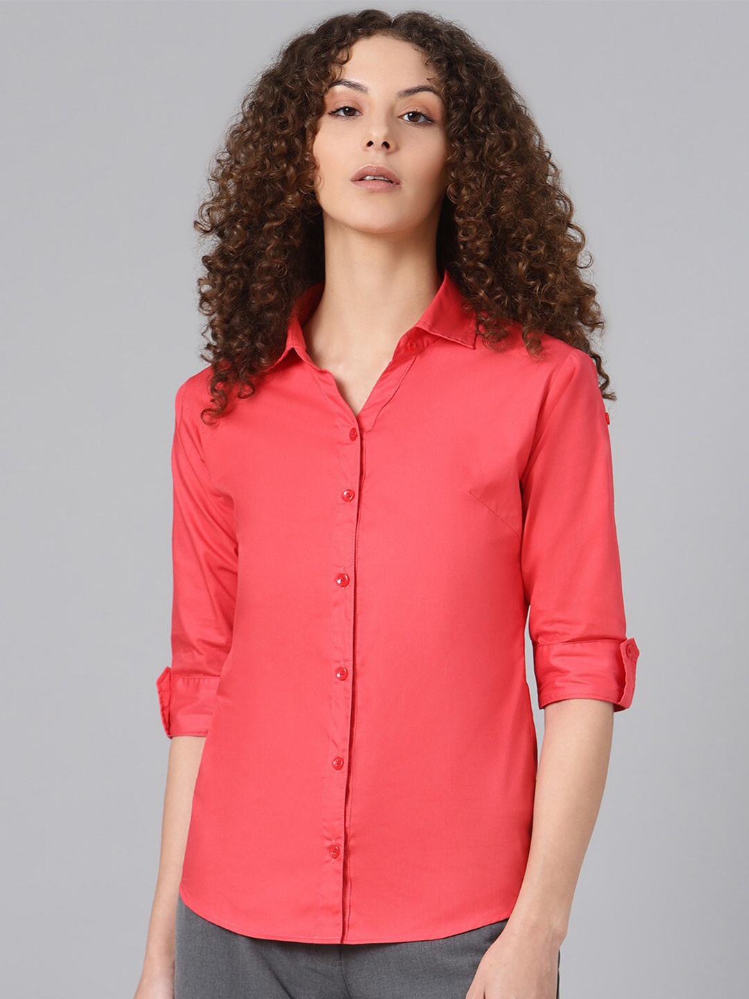 

Shaftesbury London Smart Slim Fit Spread Collar Cotton Formal Shirt, Red