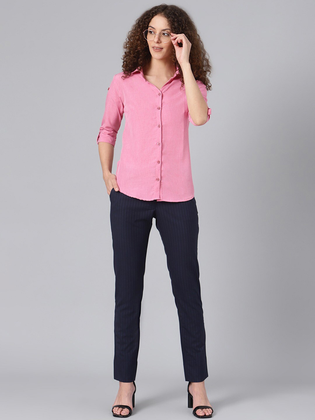 

Shaftesbury London Smart Slim Fit Spread Collar Cotton formal Shirt, Pink