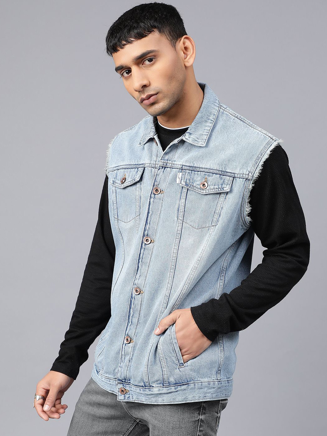 

Code 61 Pure Cotton Denim Jacket, Blue