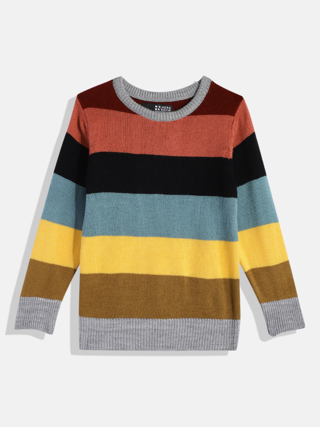 

HERE&NOW Boys Colourblocked Pullover Sweater, Multi