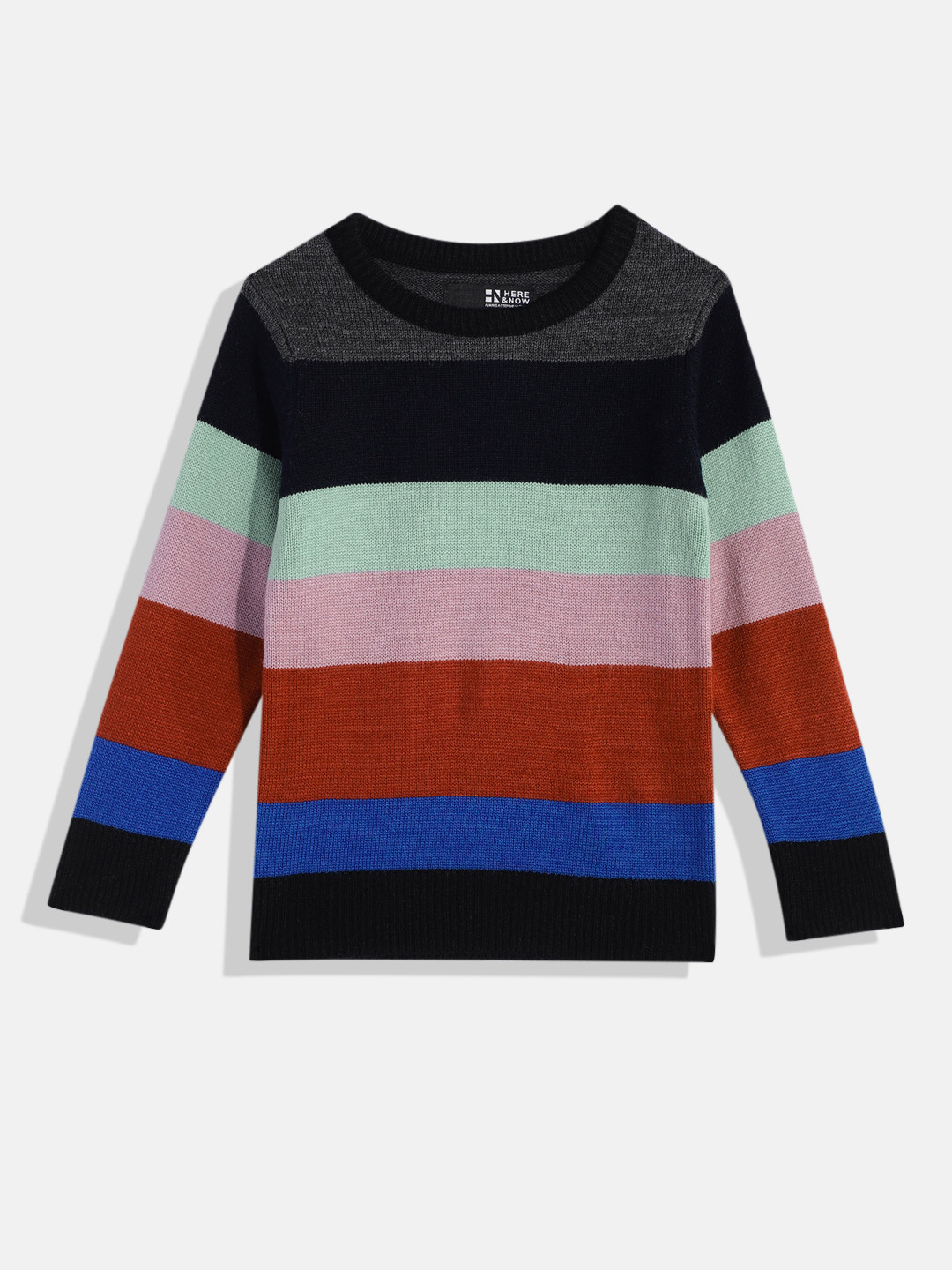 

HERE&NOW Boys Colourblocked Pullover Sweater, Multi