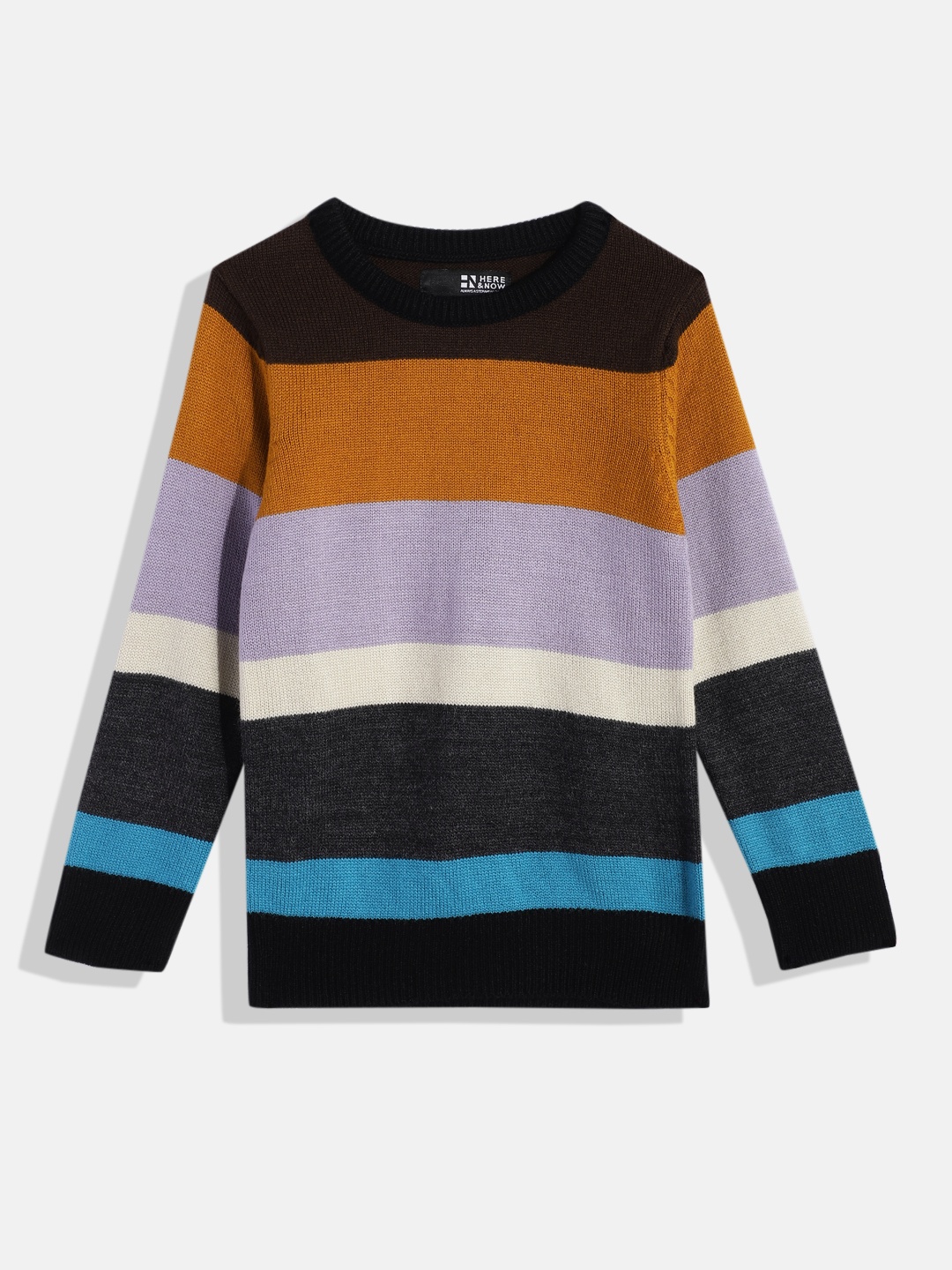 

HERE&NOW Boys Colourblocked Pullover Sweater, Multi