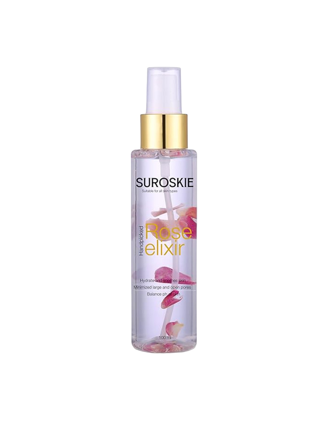 

SUROSKIE Rose Water Elixir Face Spray & Mist With Rose Petal Extract - 100ml, Transparent