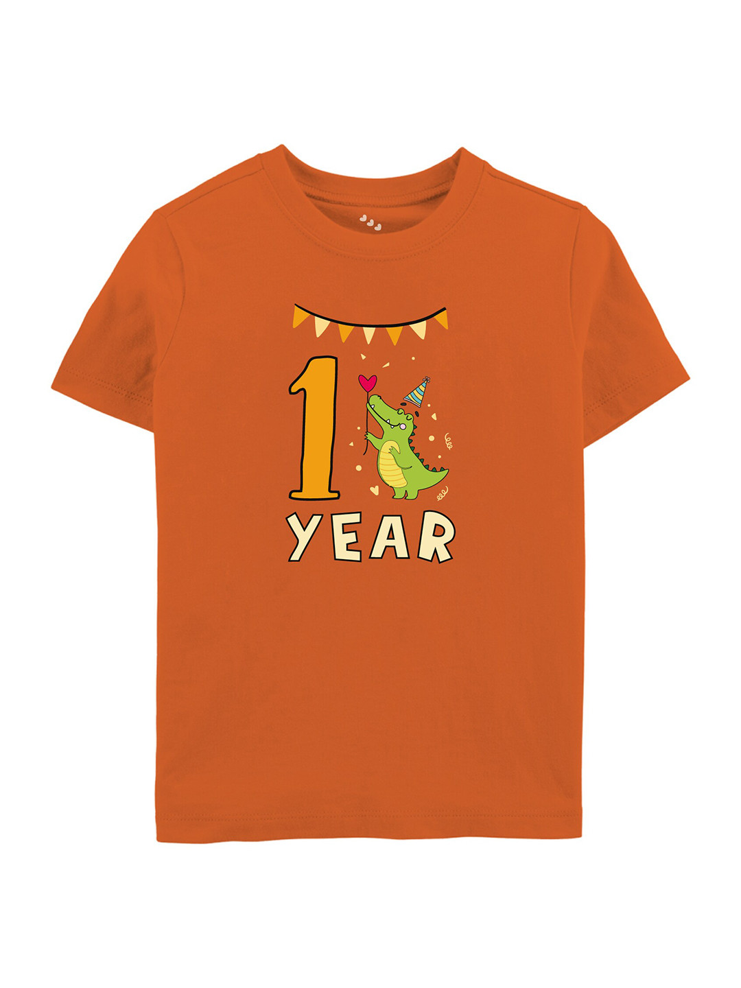 

Zeezeezoo Kids Typography Printed Cotton T-shirt, Orange