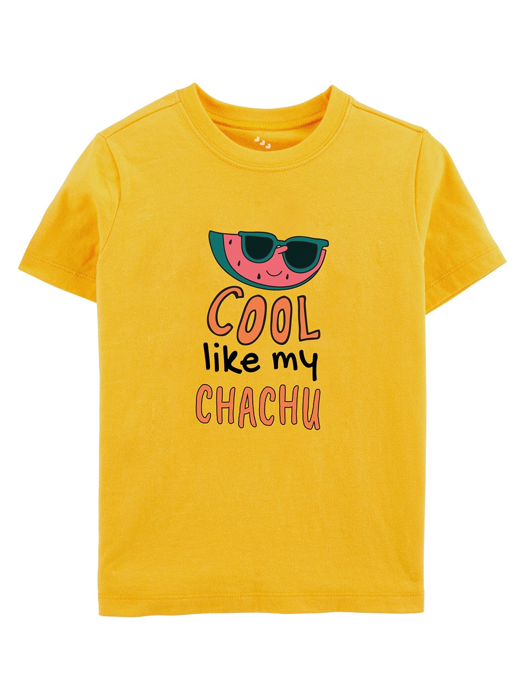 

Zeezeezoo Kids Cool Like Chachu Typography Printed Cotton T-shirt, Yellow
