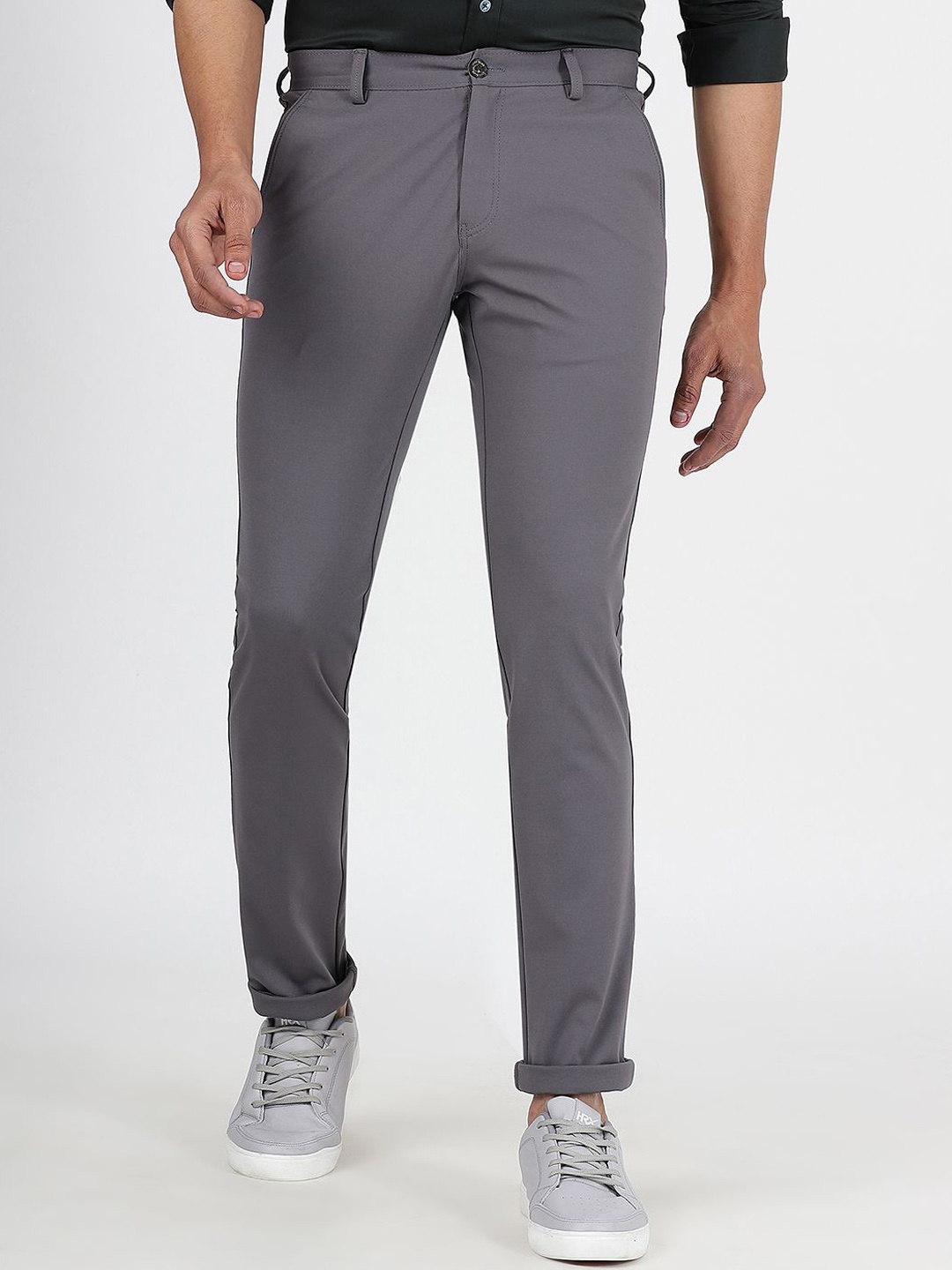 

JADE BLUE Men Cotton Trouser, Grey