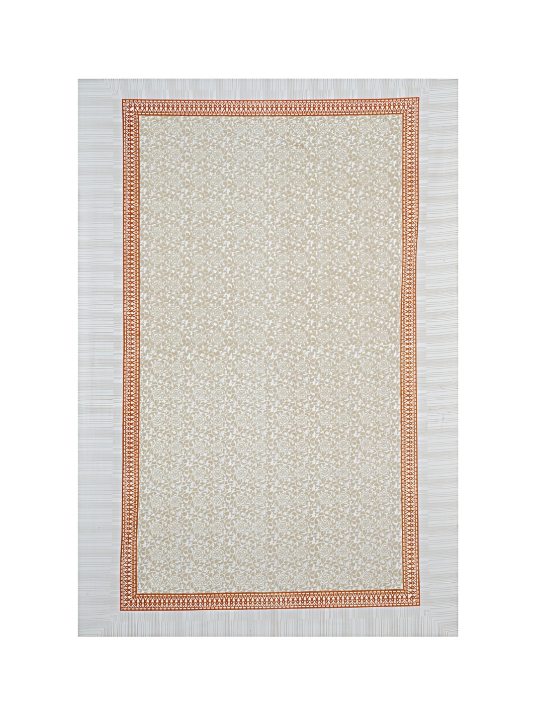 

SARYU HOMES Yellow & White Floral Cotton 6-Seater Table Cover