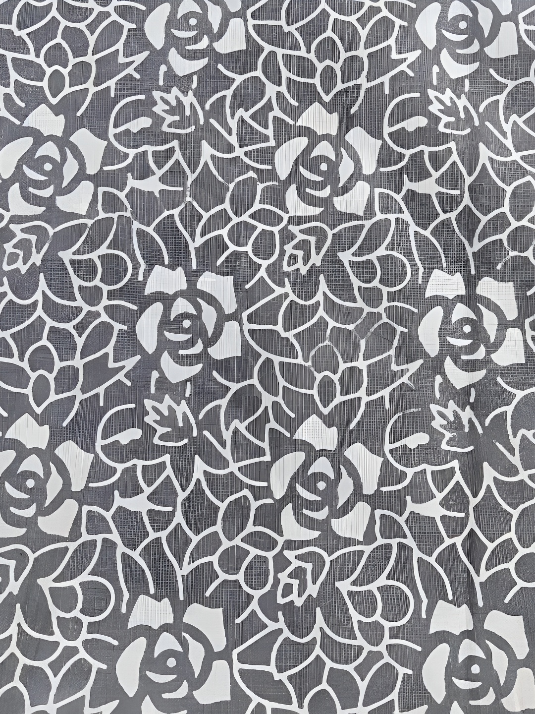 

SARYU HOMES Grey & White Floral Cotton 6-Seater Table Cover