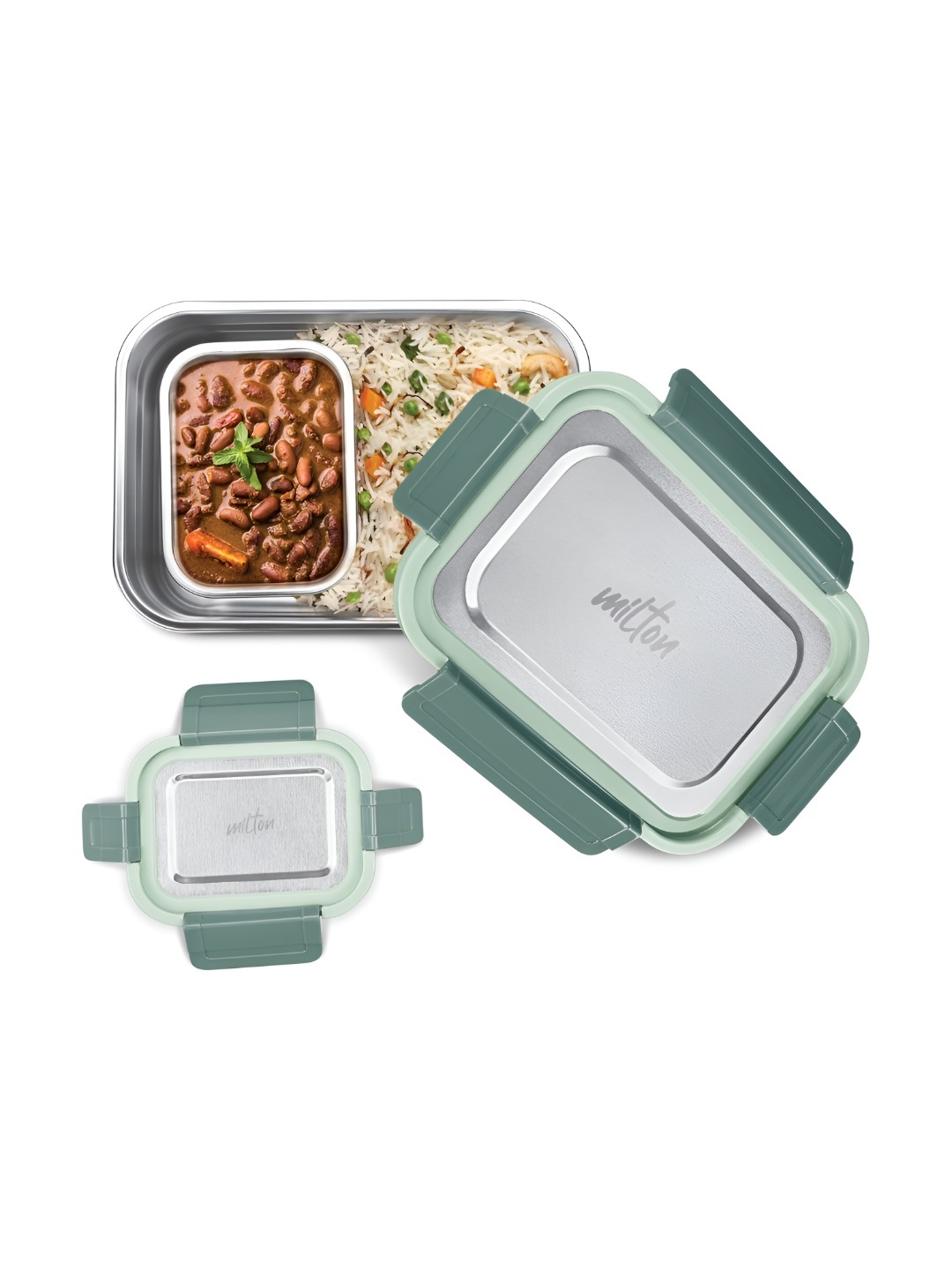 

Milton Kids Set of 2 Green Home Meal Jr. Stainless Steel Lunch Box (770ml 180ml)