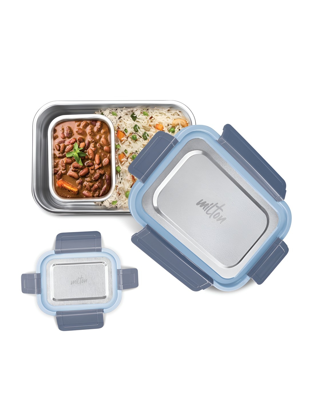 

Milton Kids Blue Set of 2 Home Meal Jr. Stainless Steel Lunch Box (770ml 180ml)